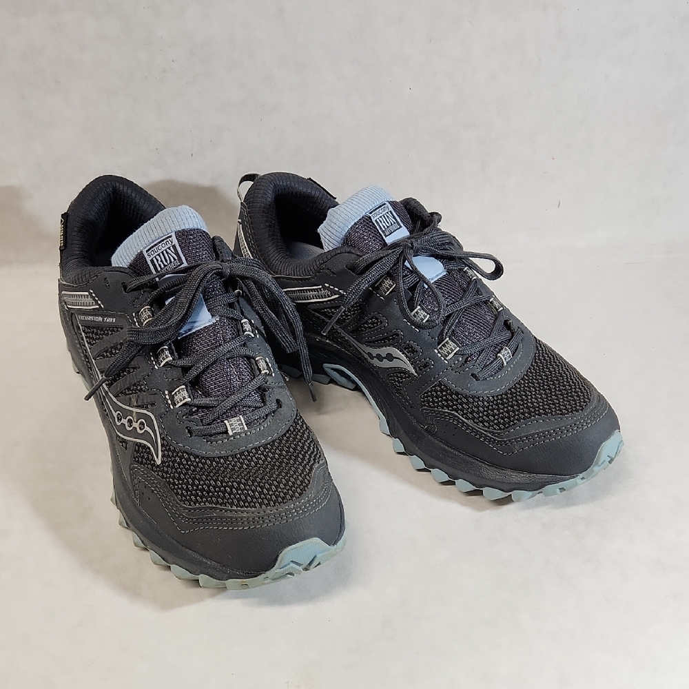 Saucony Black and Light Blue Trail Shoes